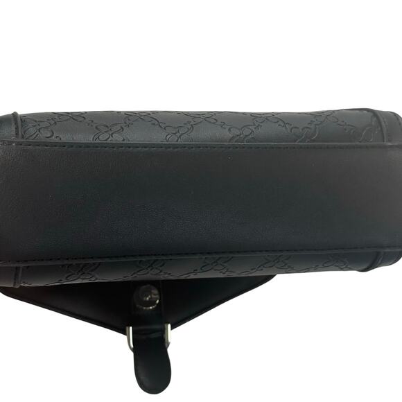 Nine West Top Handle Bag Black Embossed Logo 9x8 - Picture 6 of 7
